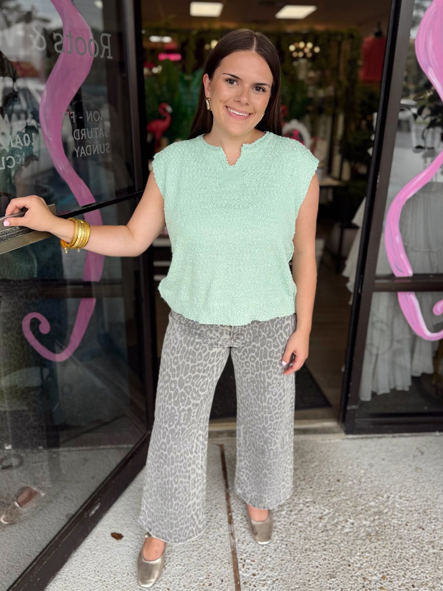Edwards Top - Dusty mint