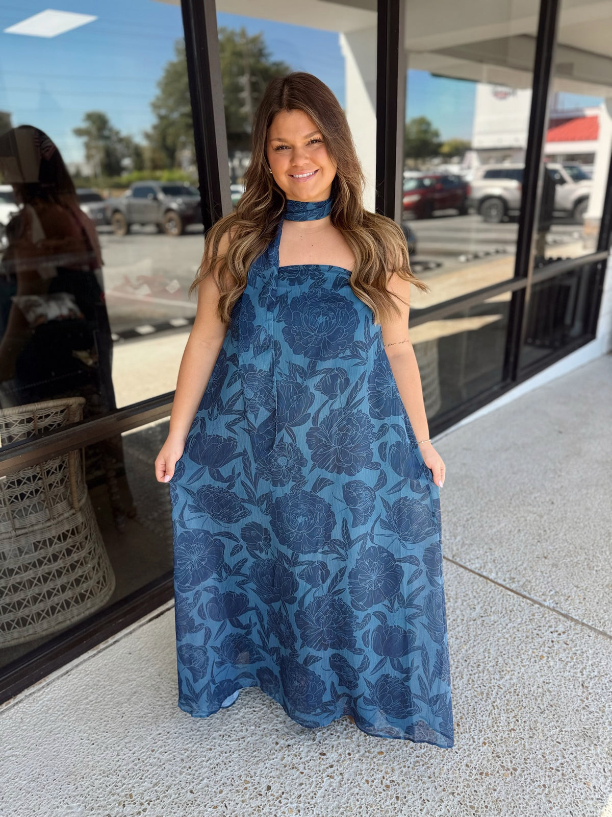 Floral Maxi - Navy