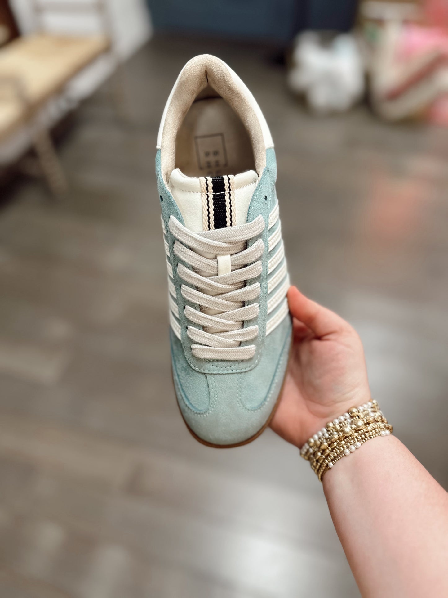 Stevie - Aqua Suede