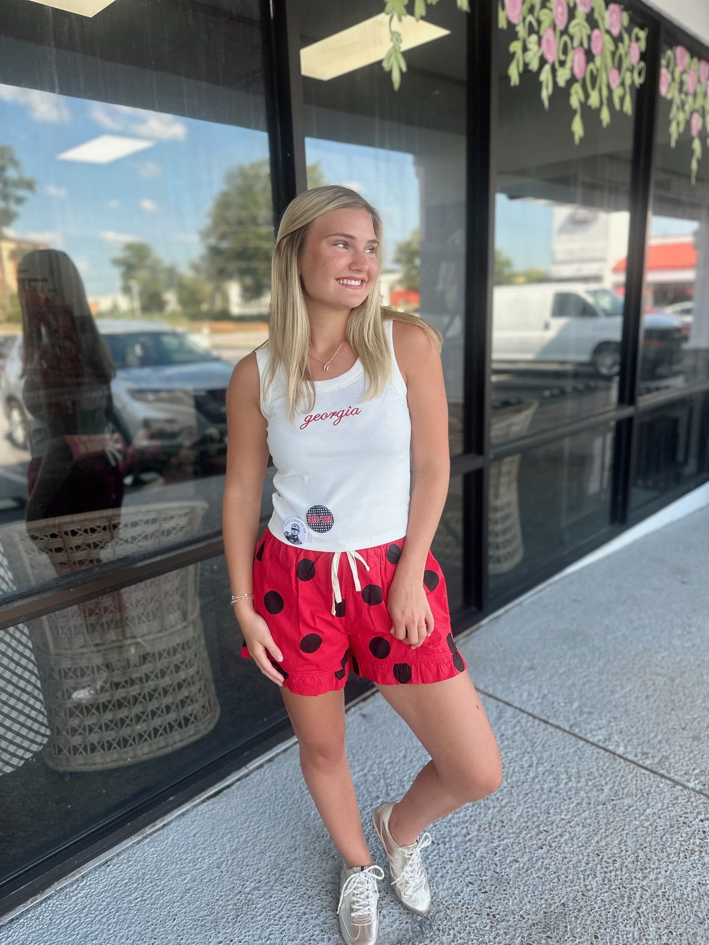 Georgia Embroidered Tank - white