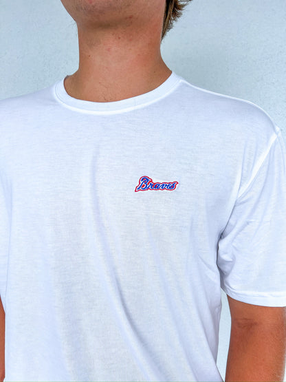 Cooperstown Braves Script Sports Tee - White