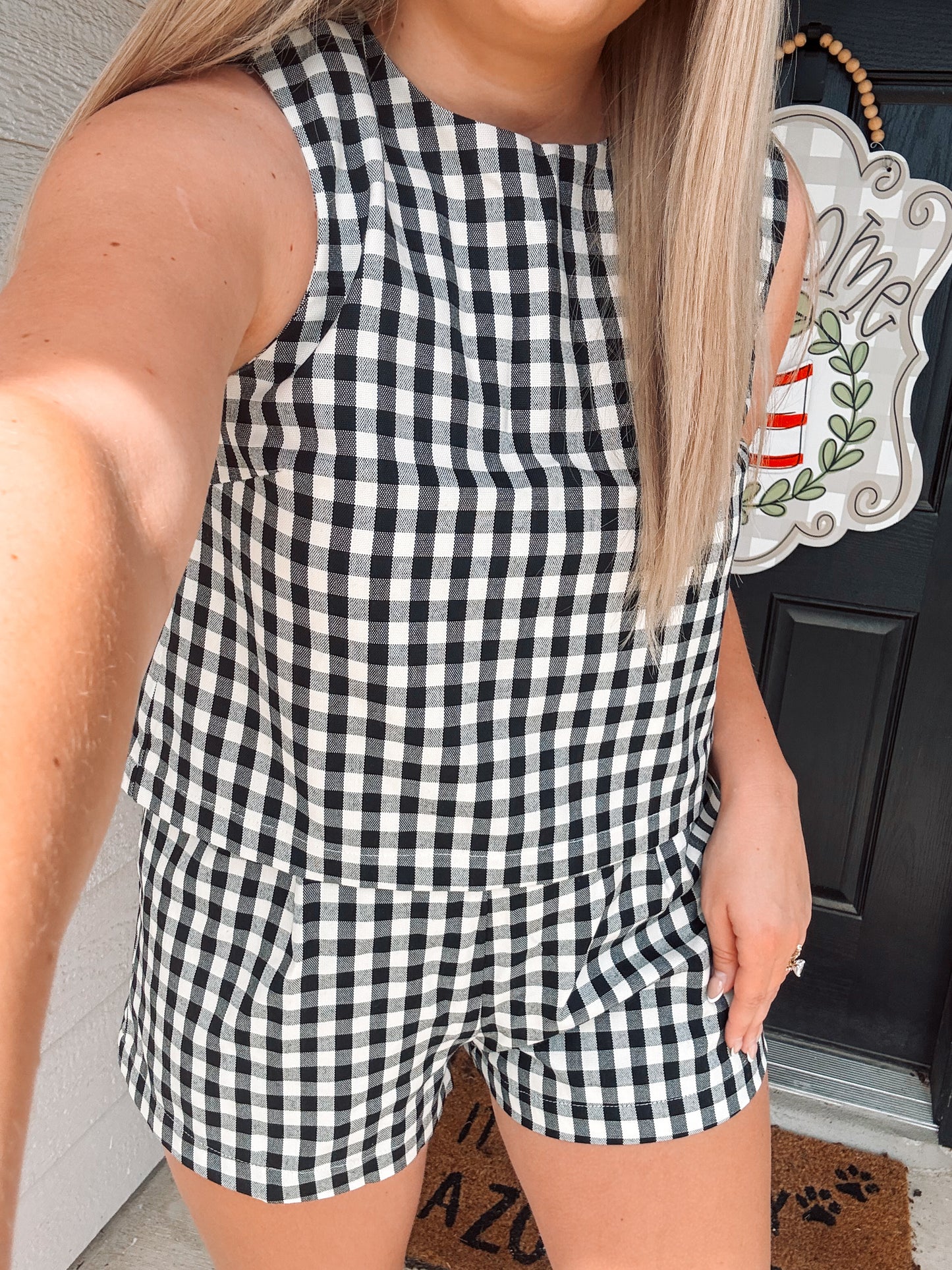 Gingham Girl Set - Black