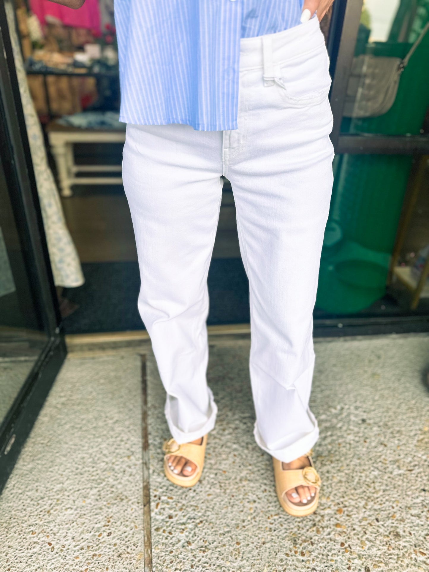 Optic White 32” Inseam Denim