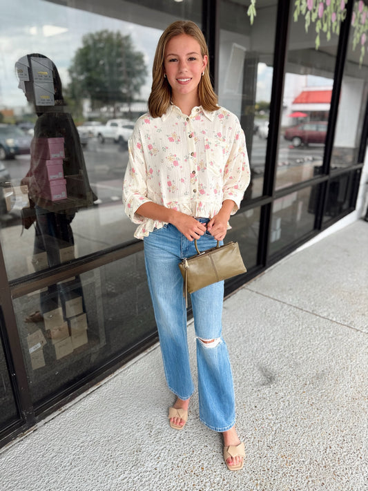Lover Girl Top - floral pink