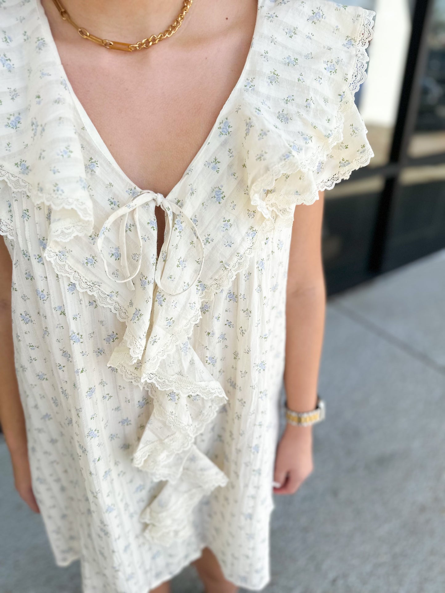 Jax Mini - White/Blue Floral