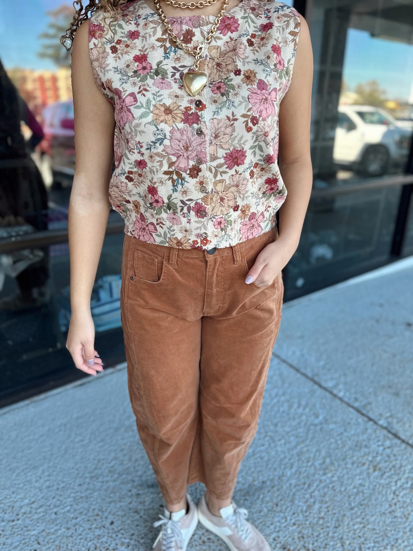 Floral Baby Top- Clay Rose