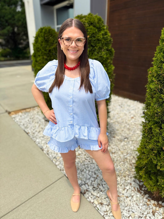 Gingham Dreams Set - blue