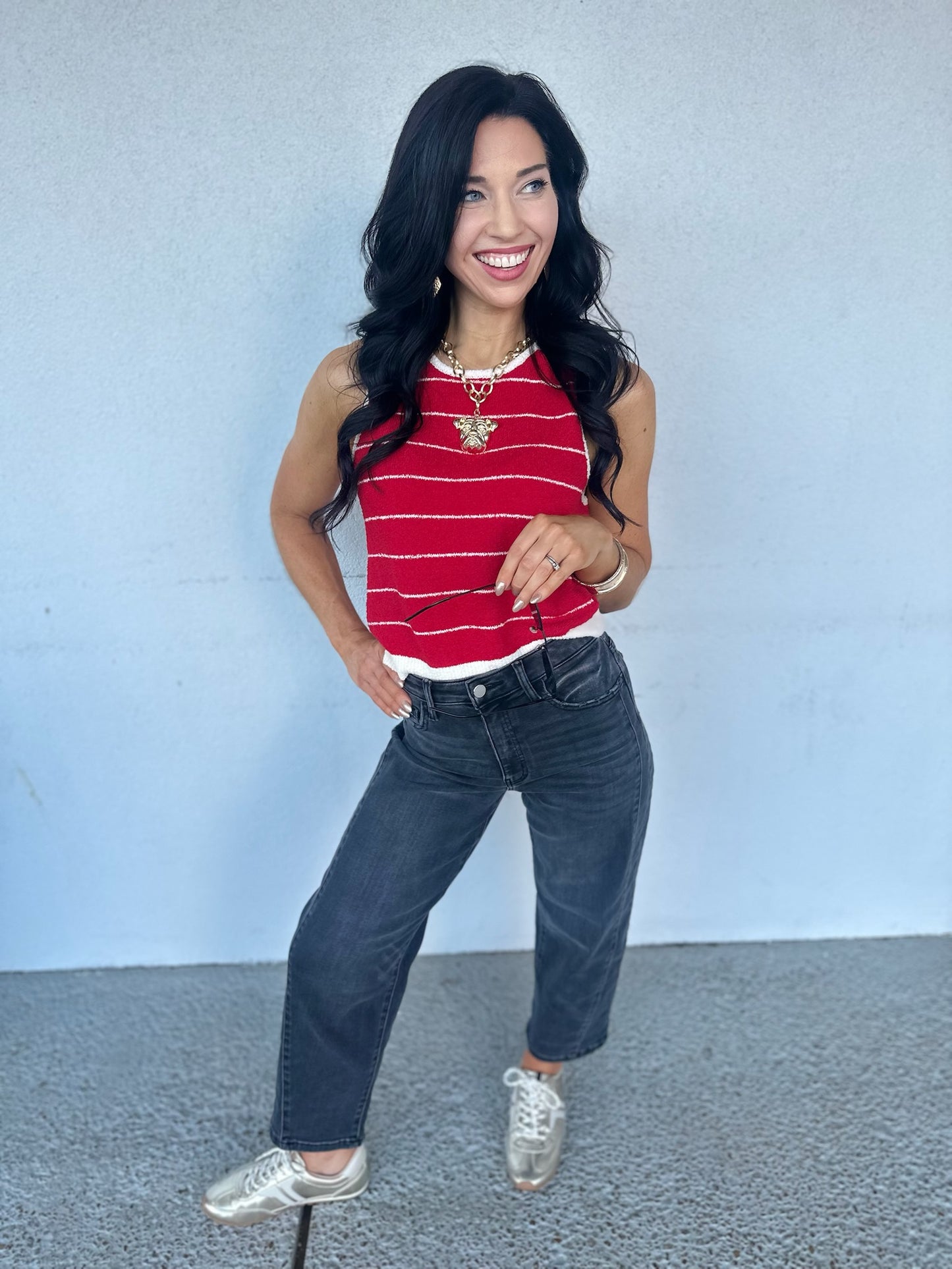 Stripe Tank - red