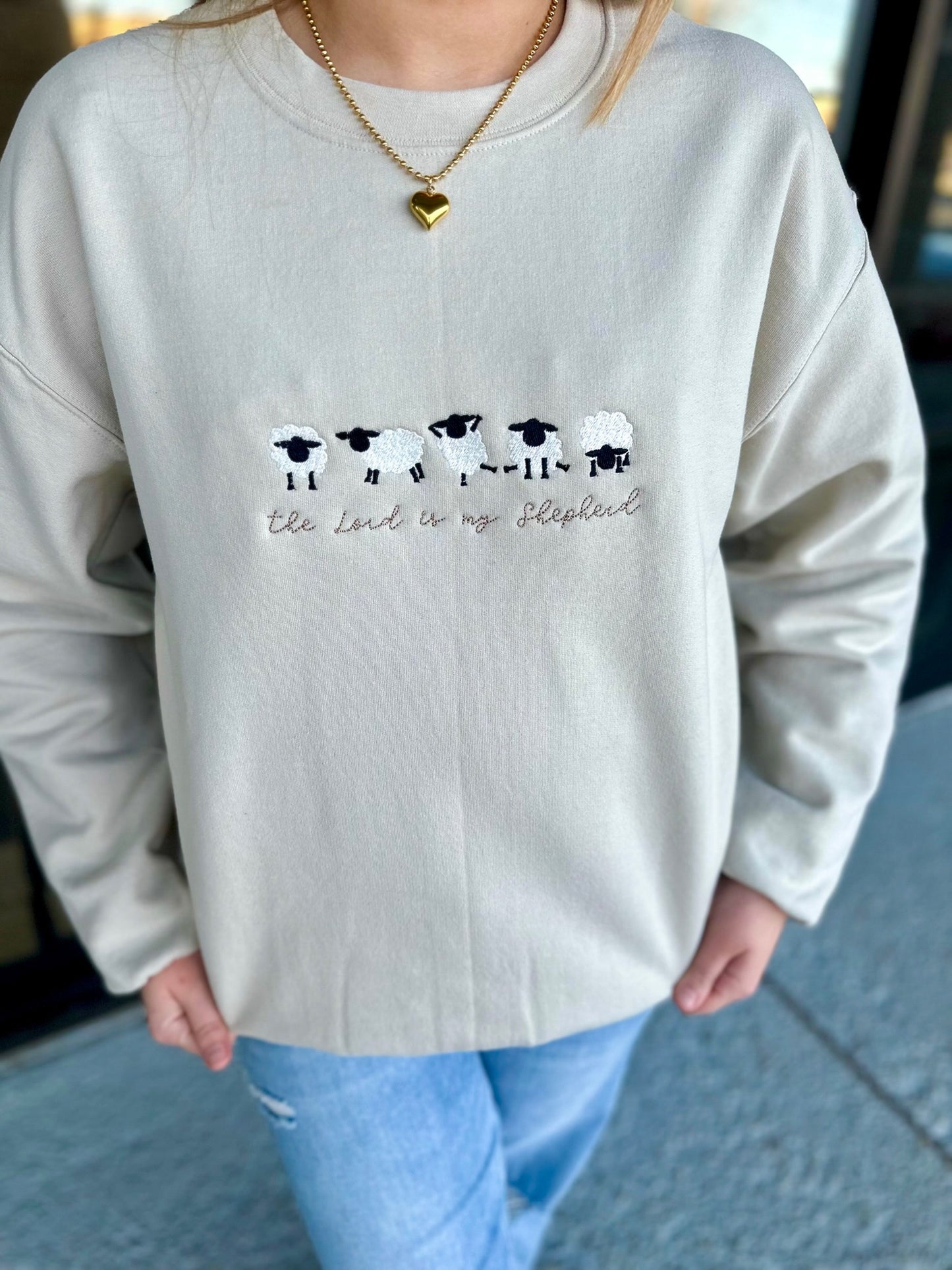 Lord is my Shepard Embroidered Fleece Heavyweight Sweatshirt
