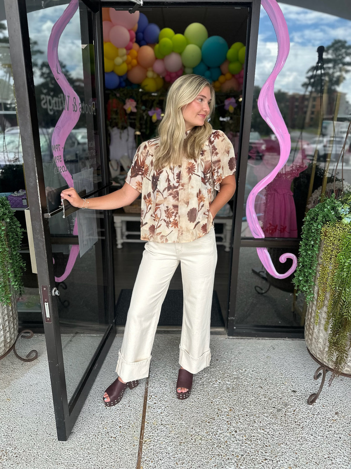 Olympia Floral Top Woven