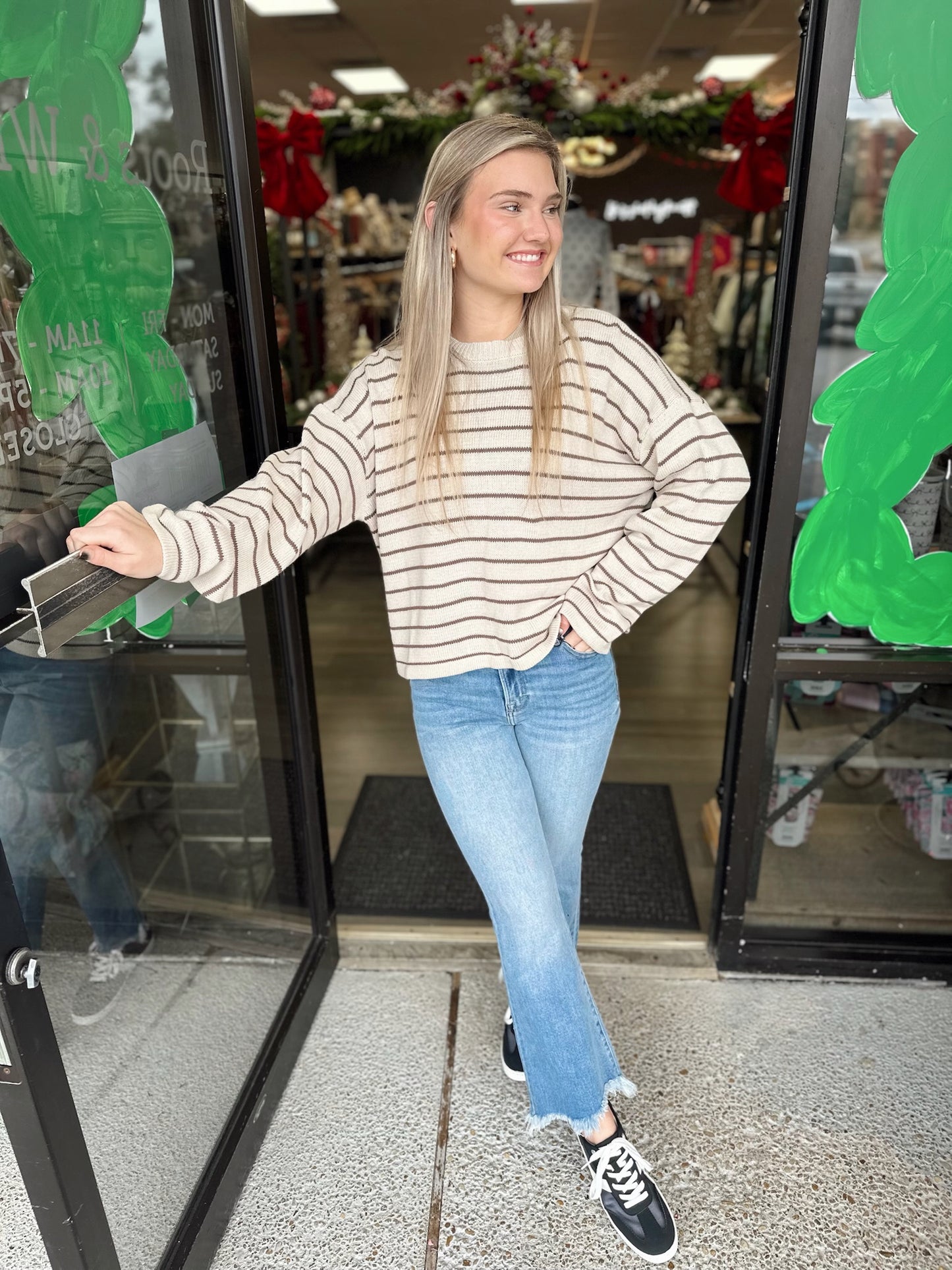 Stripped Drop-Brown/Stone