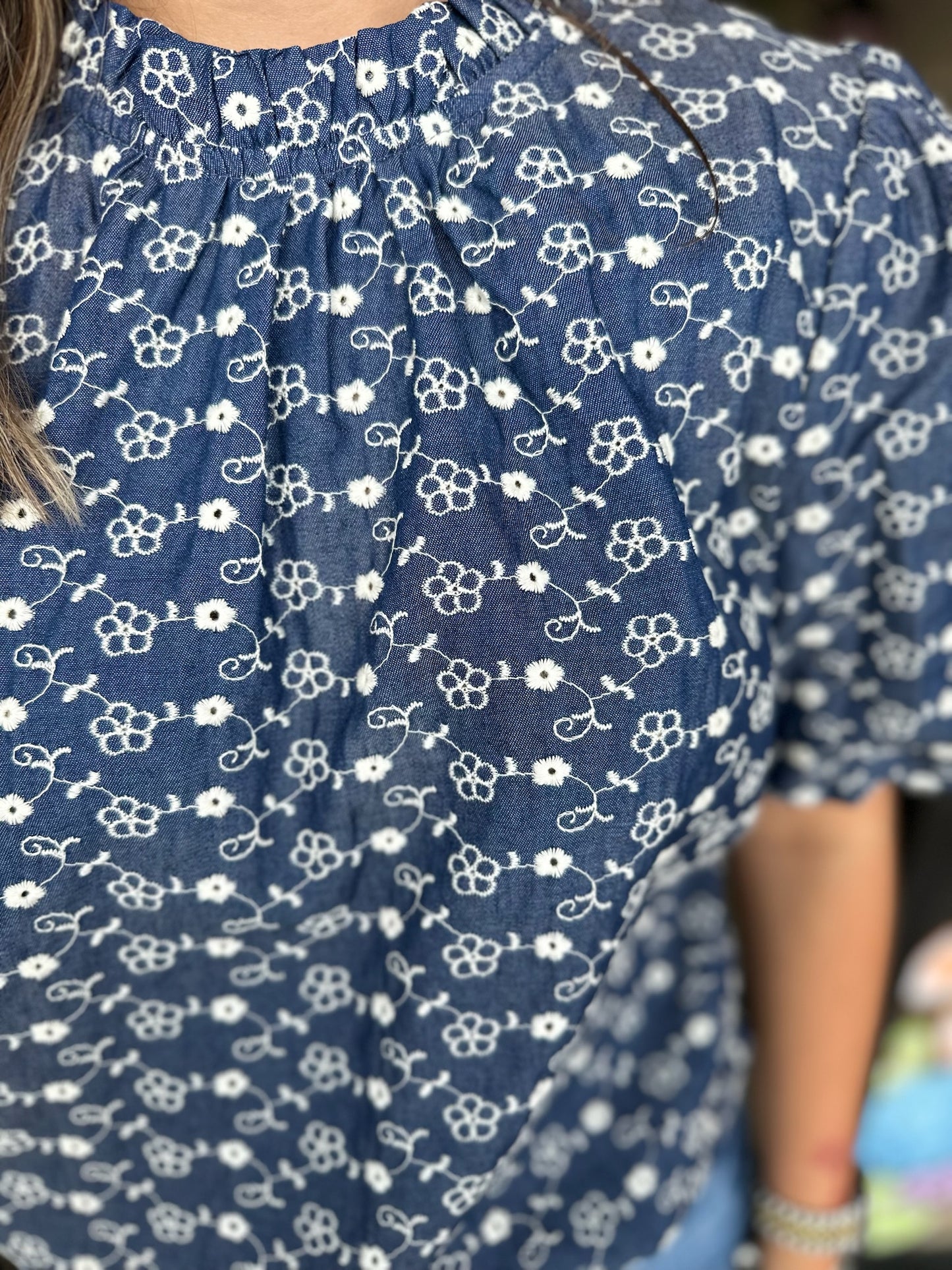 One Night Puff Sleeve-Navy