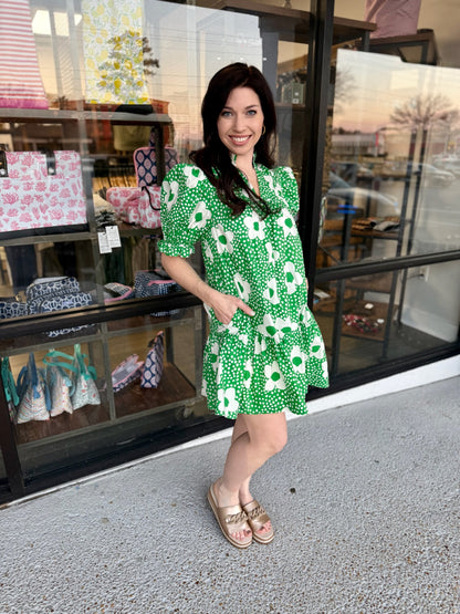 Polka Floral Mini- Green