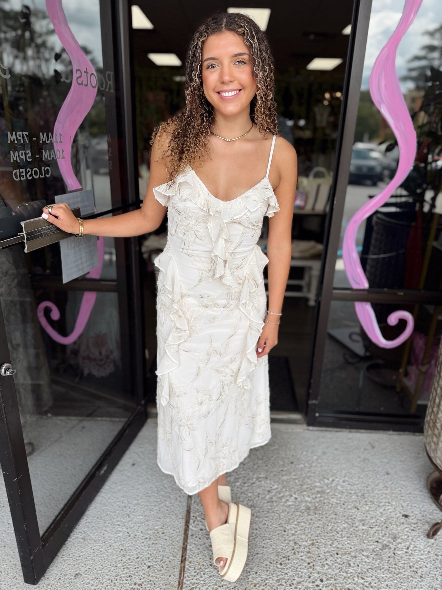 Juliette Midi - cream floral
