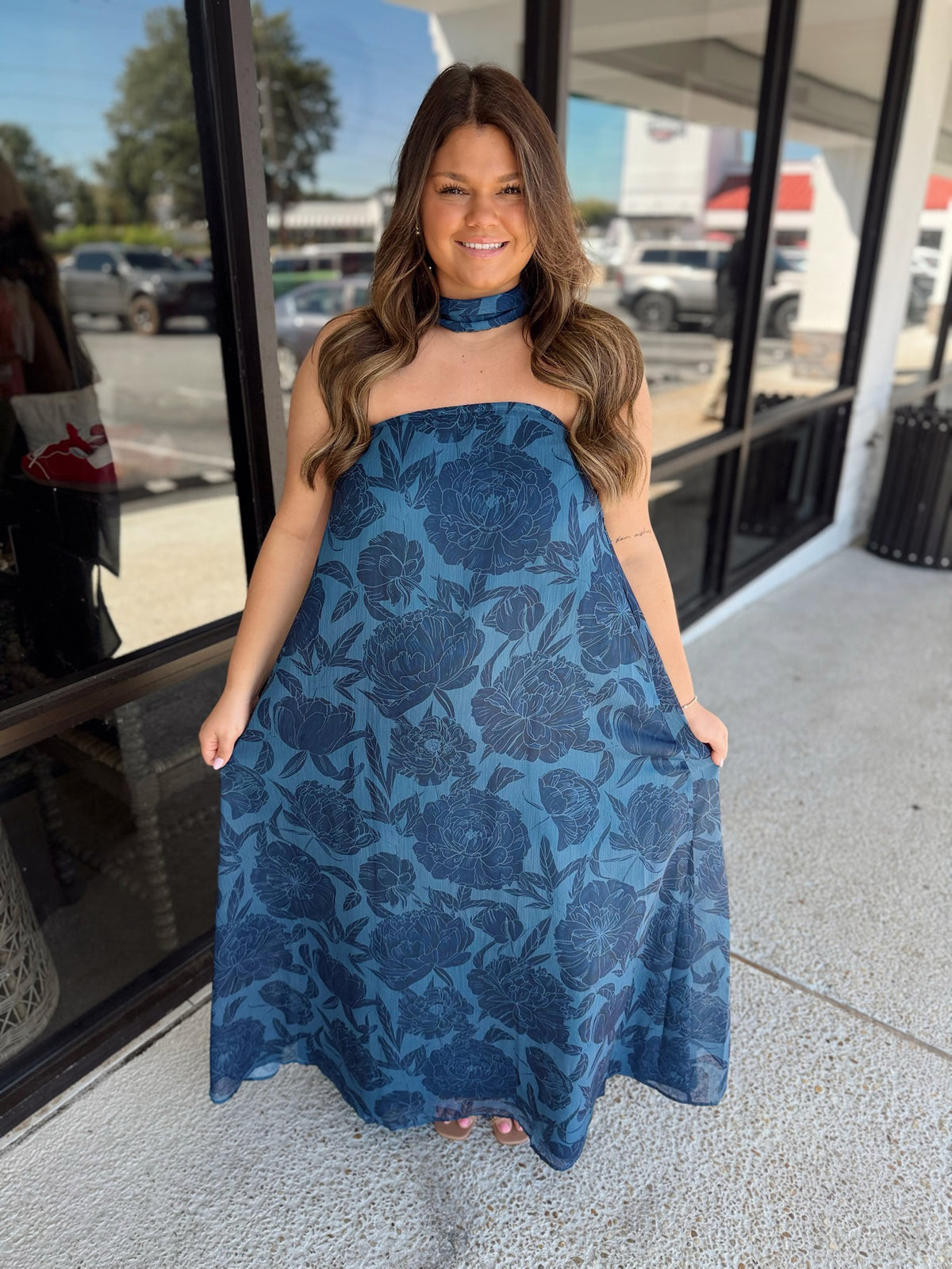 Floral Maxi - Navy