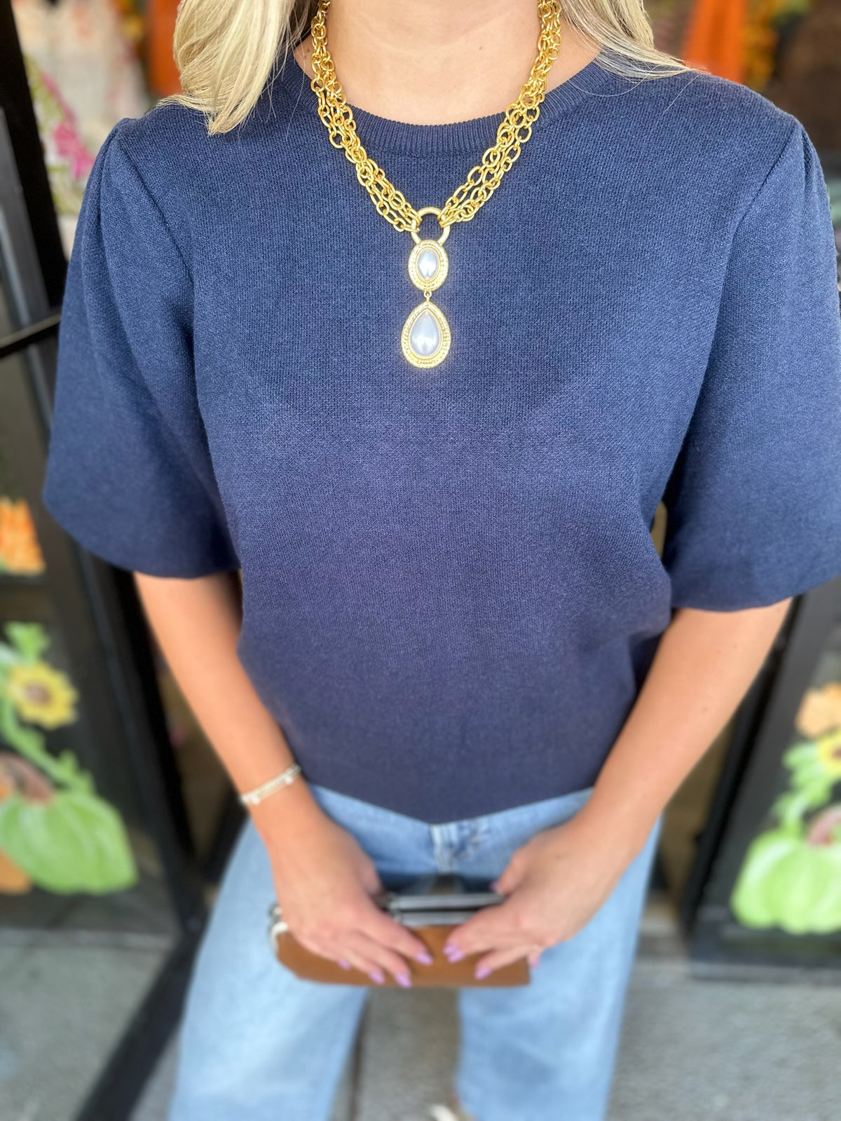 Bubble Baby Top - navy