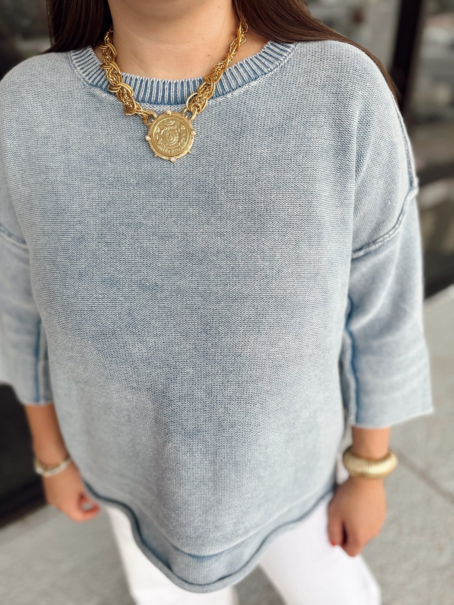 Gorgie Top - dusty blue