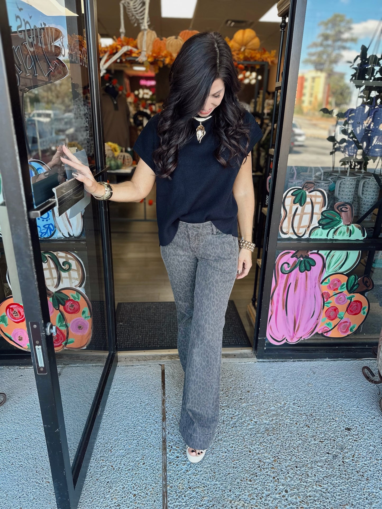 Brown Cheetah Denim