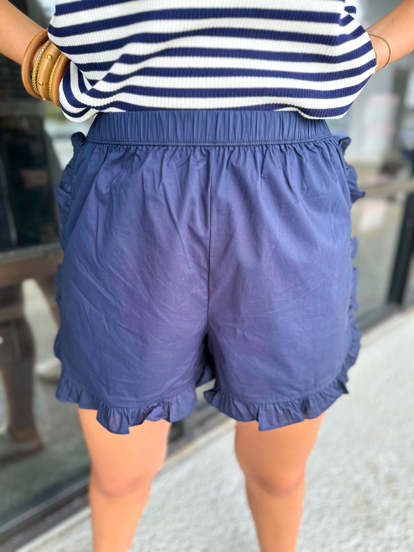 Ruffled Honey Shorts - Midnight