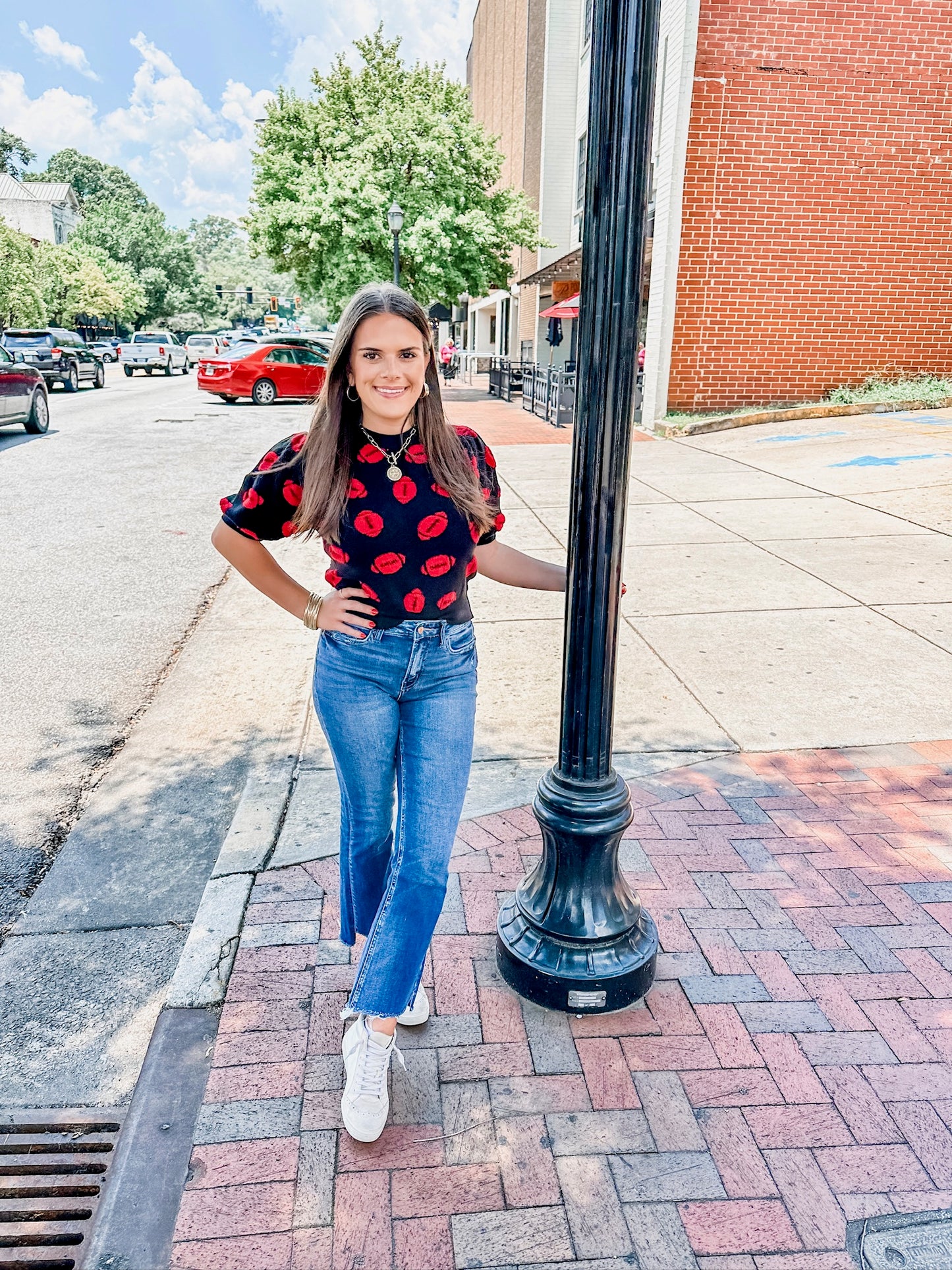 Hello Football Top - Black/Red