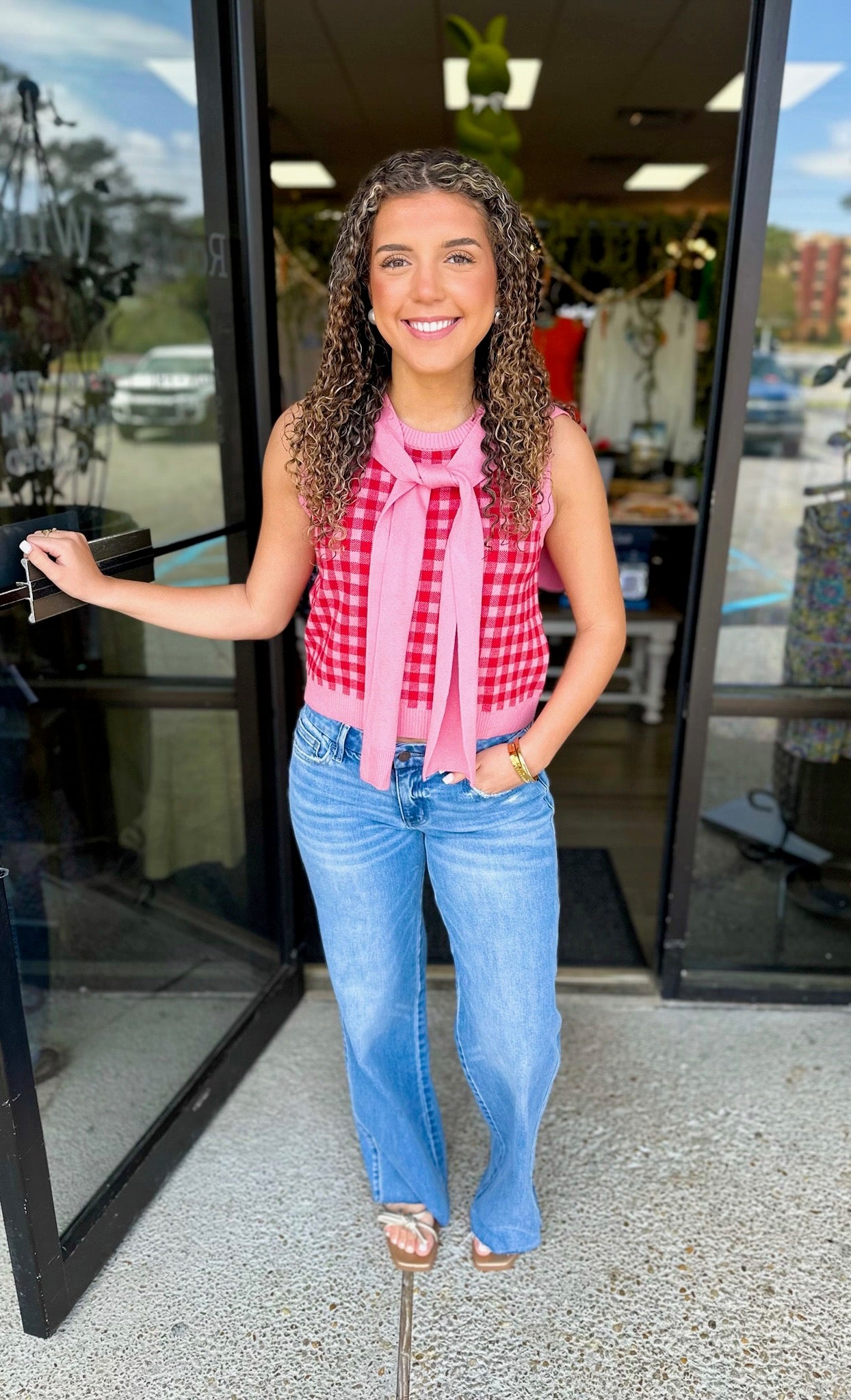 Wrapped Away Top - pink/red mix