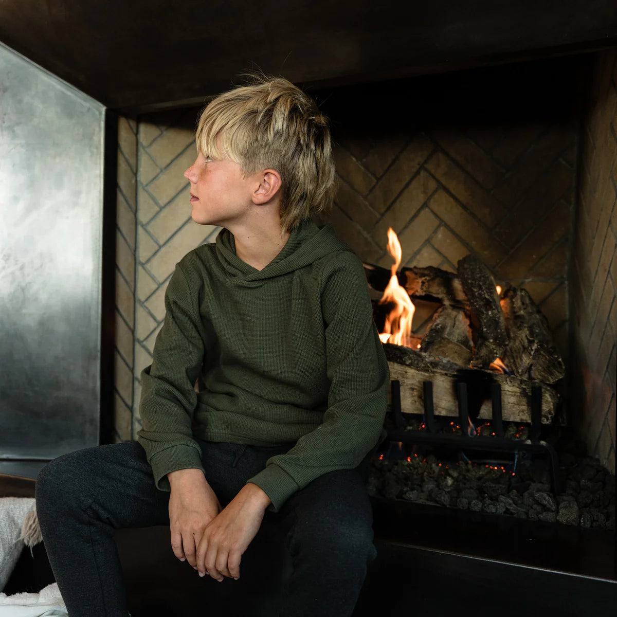 Youth Thermal Hoodie Mallard Green