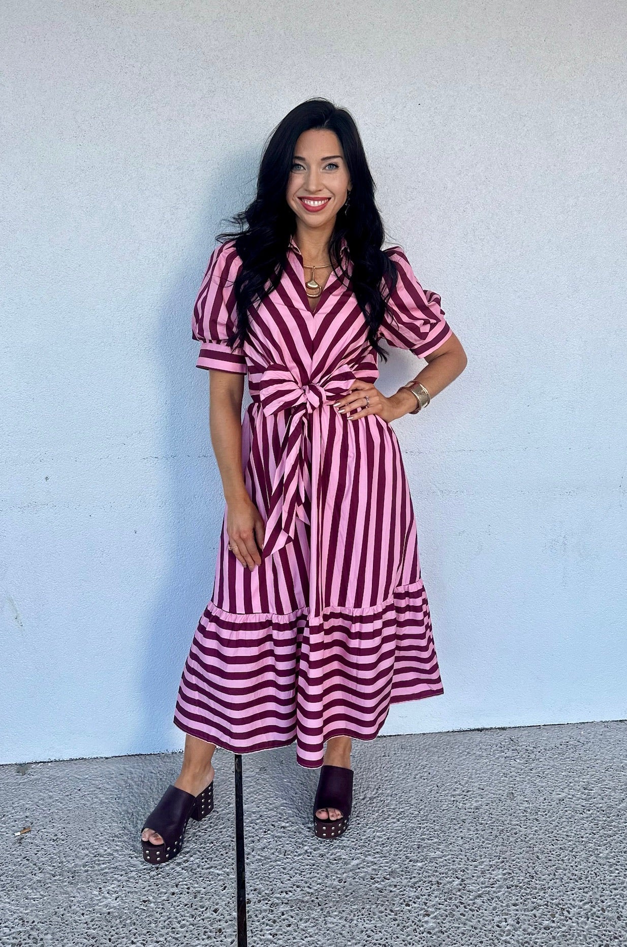 Poppie Midi - pink/wine