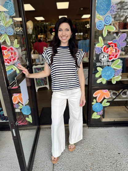 Nautical Kiss Top - Navy
