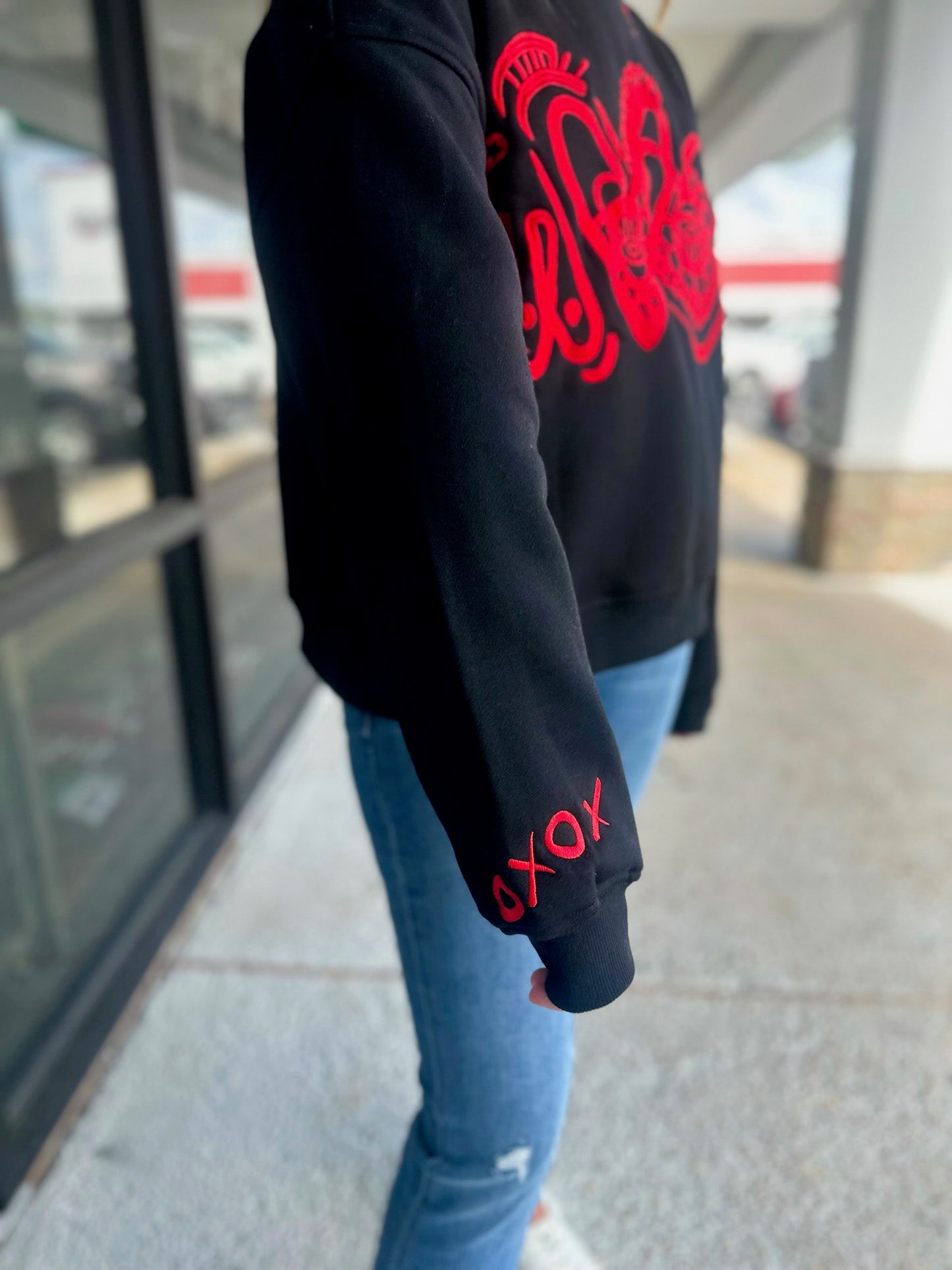 “Woof” Black Crewneck