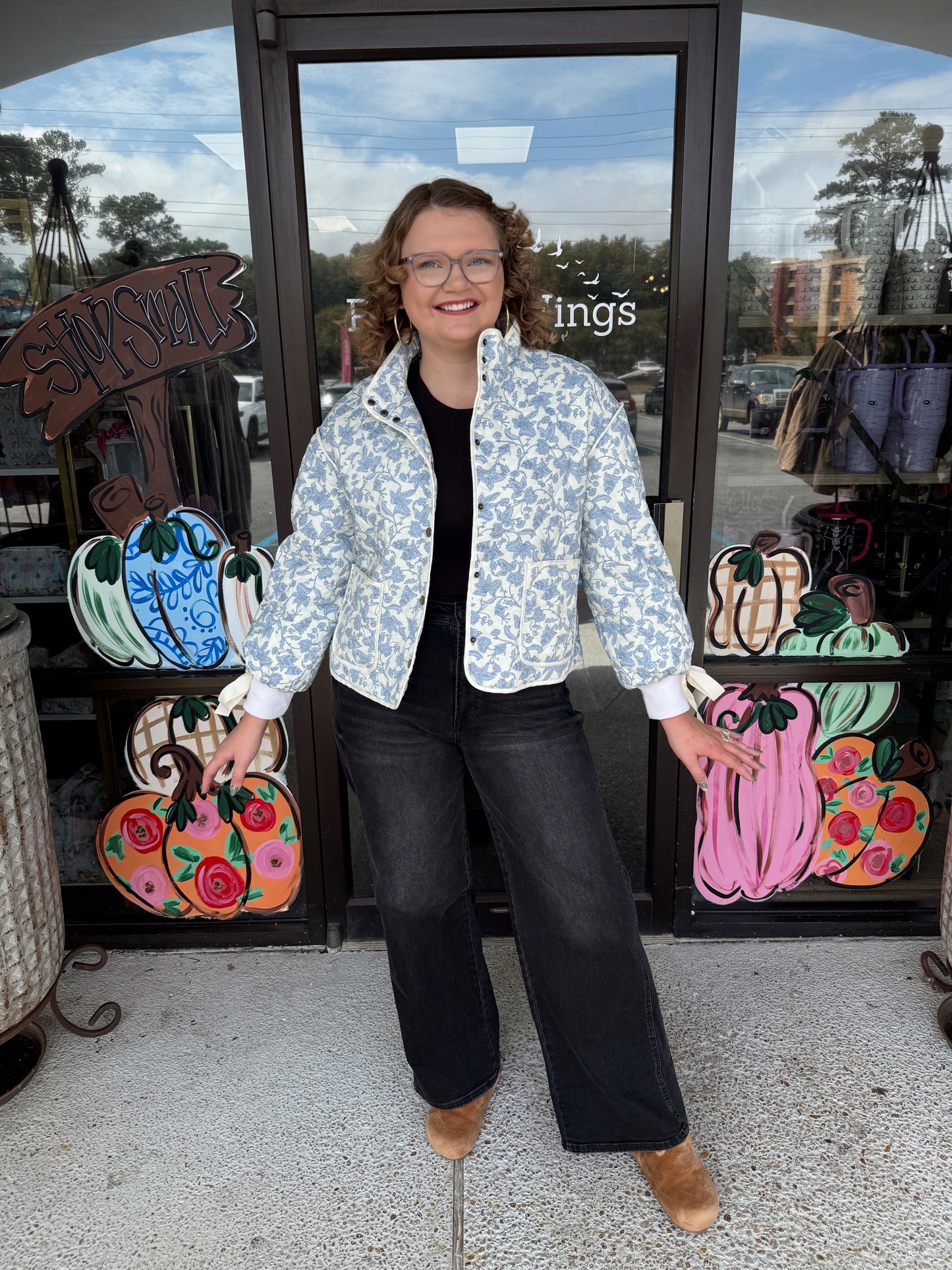 Few Goodbyes-Ivory/Blue Floral