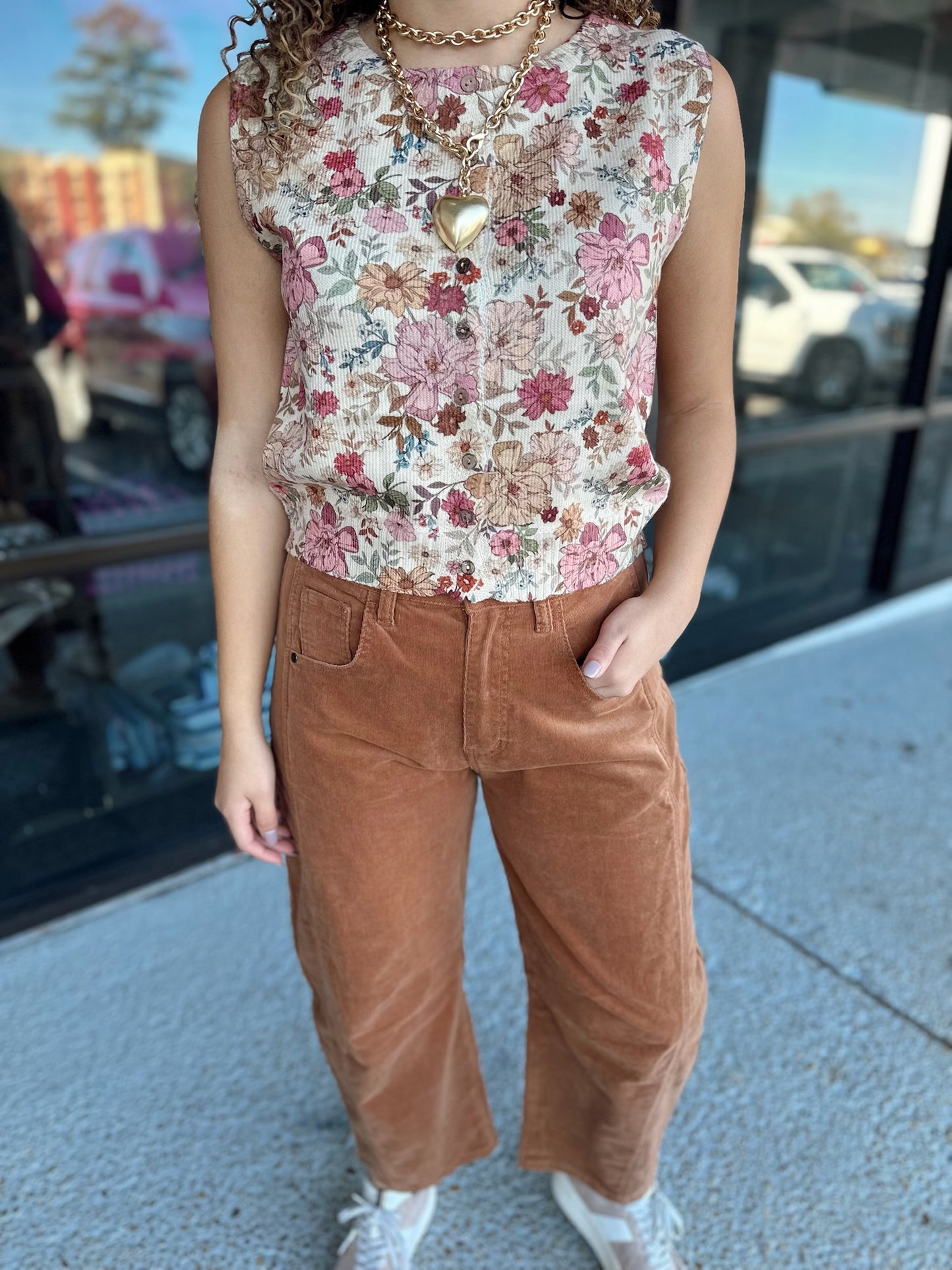 Floral Baby Top- Clay Rose