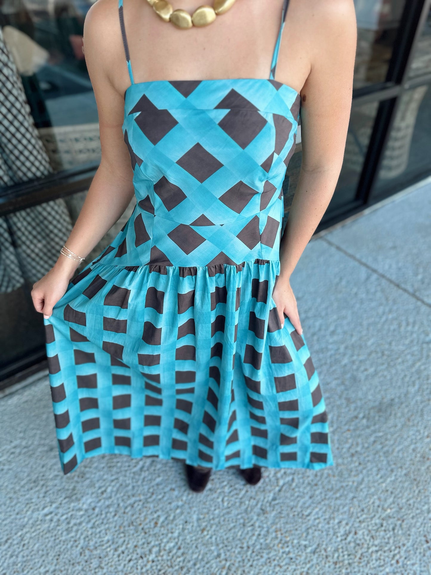 Plaid Babe Midi - blue