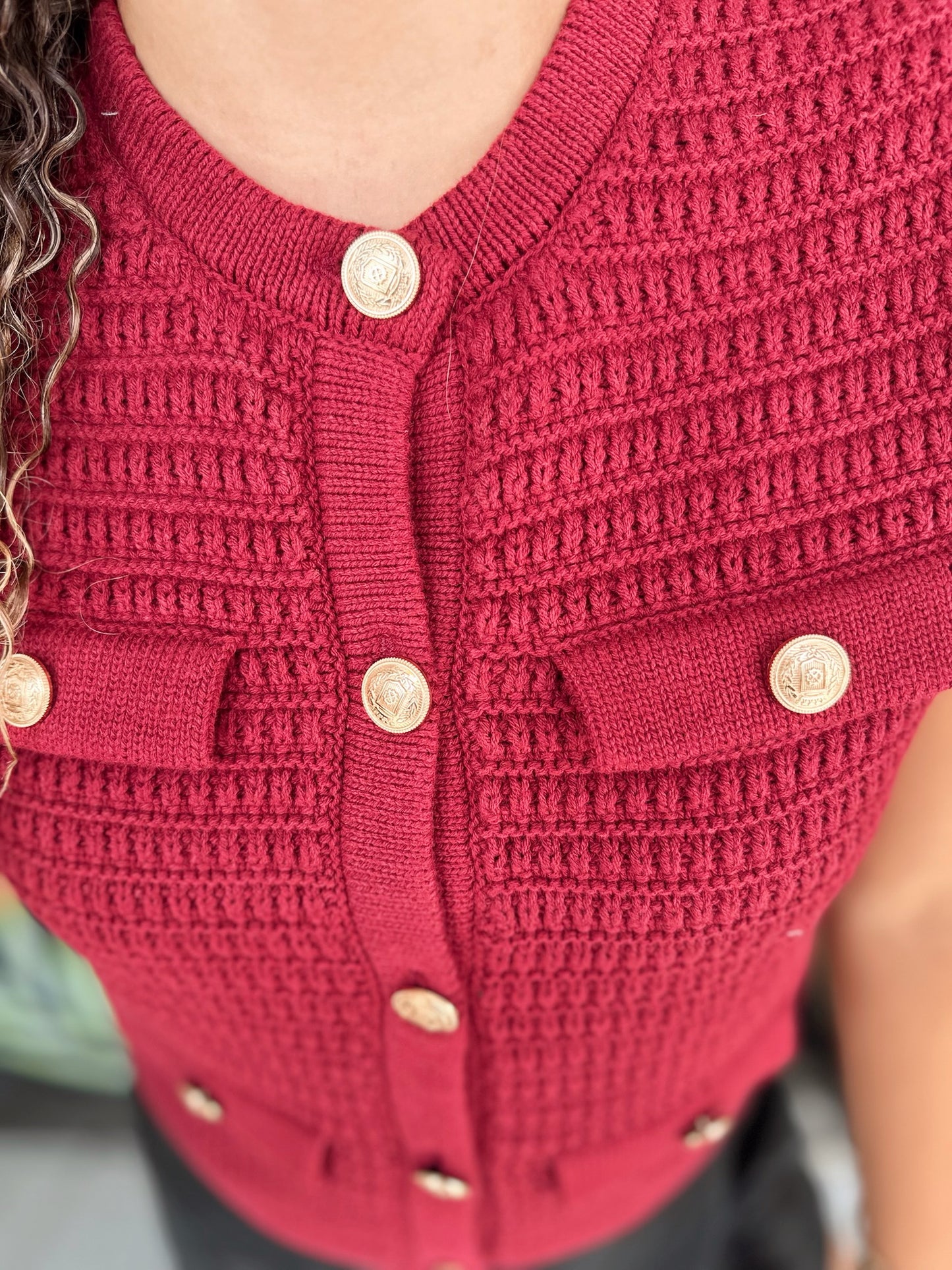 Selena Button Knit Top