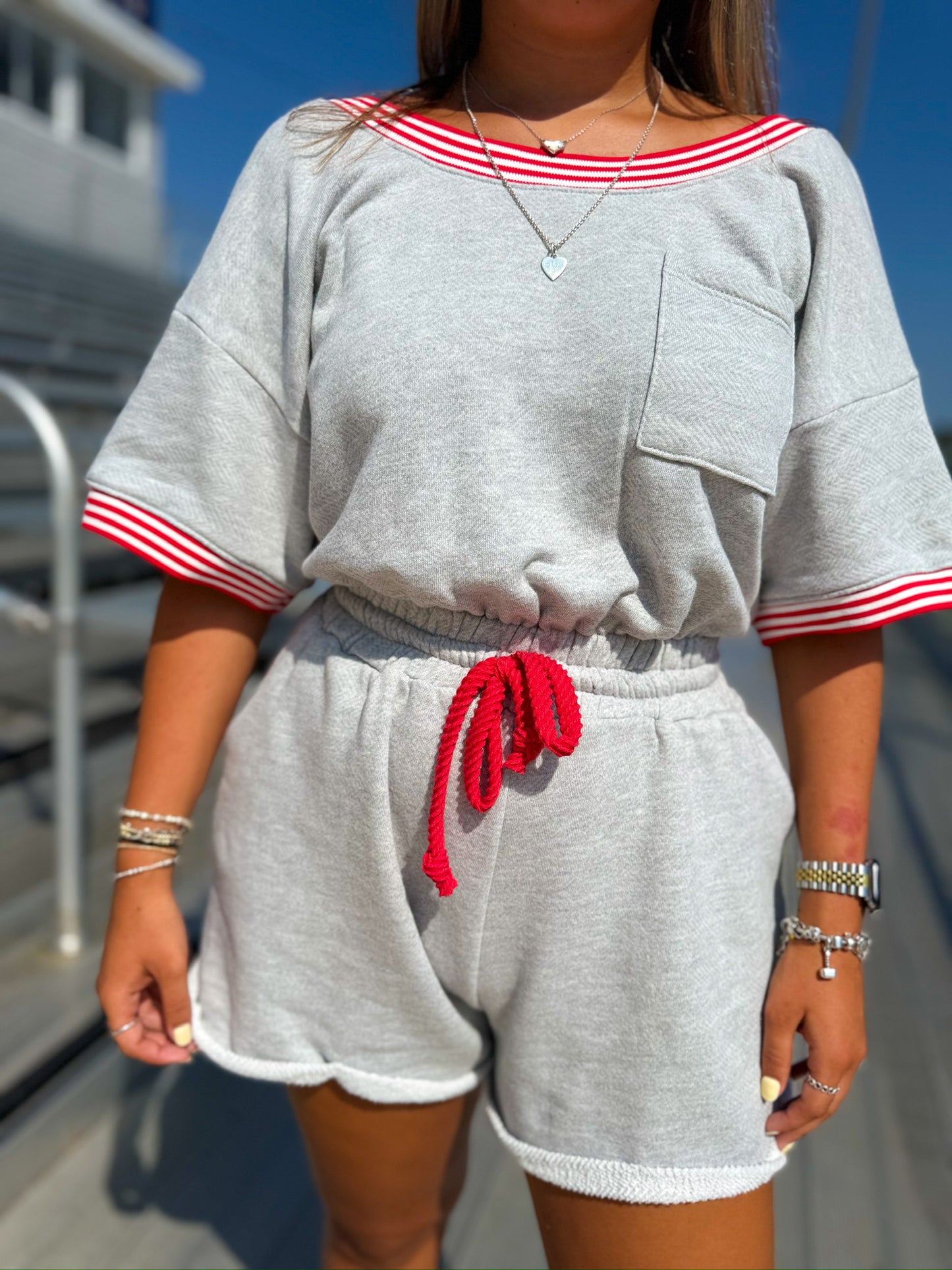 Angela Romper- Heather Grey