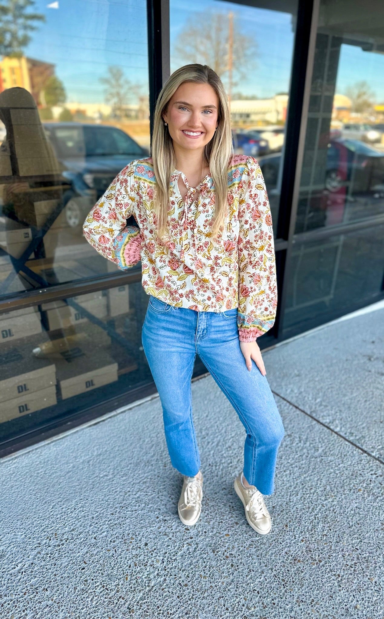 Tie Tie Baby Top - cream multi