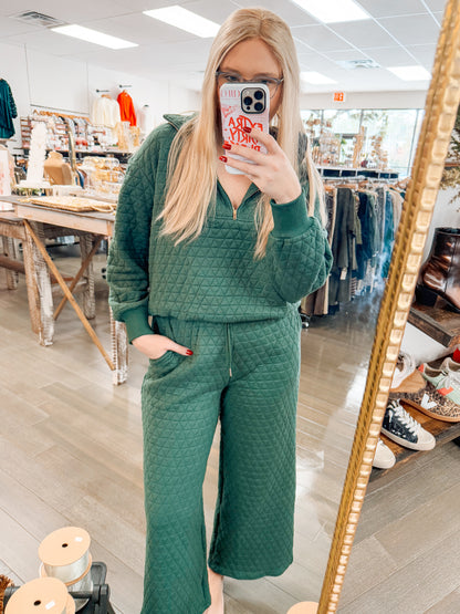 Quilted Dreams Pant Set - green