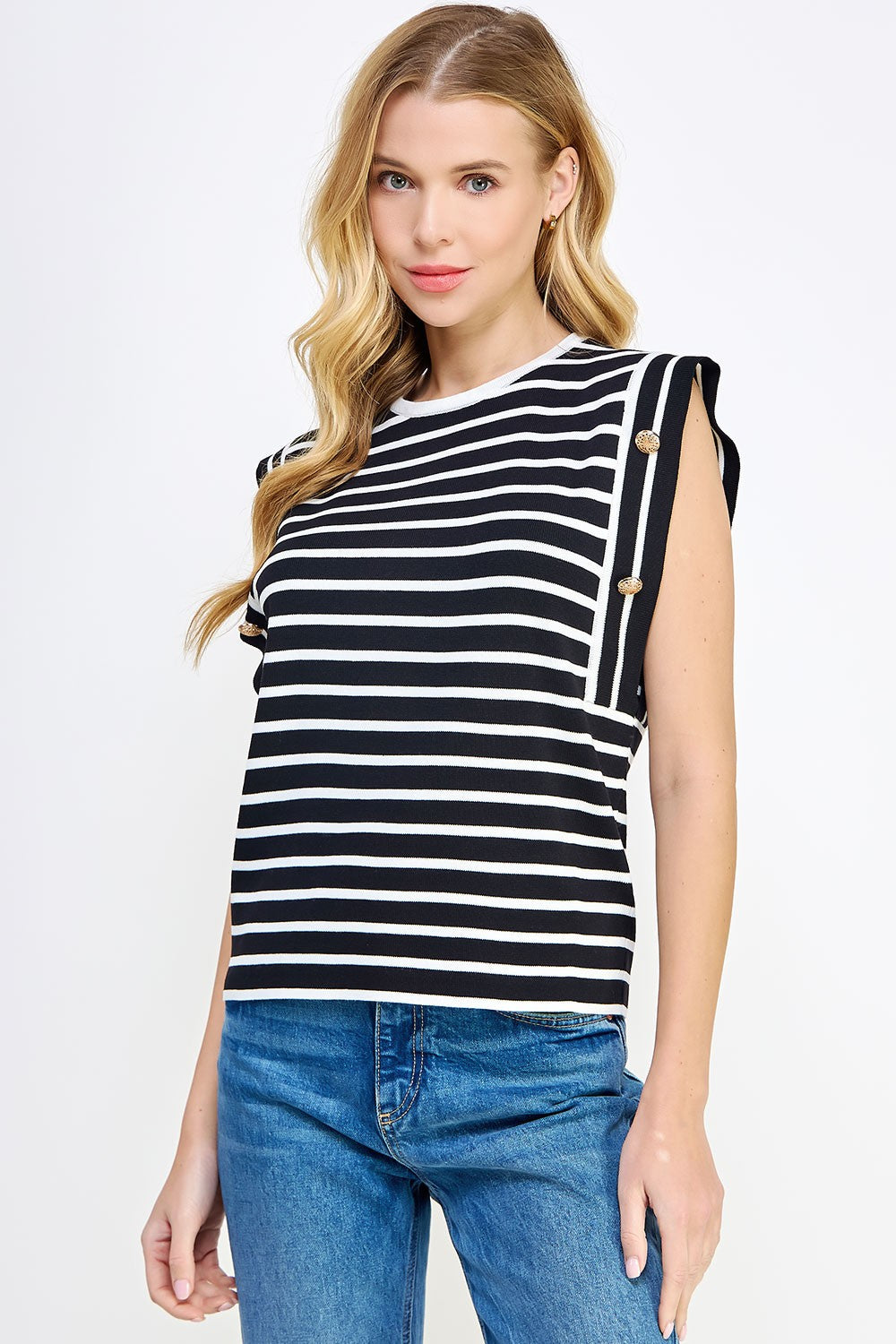 Stripe Knit Sleeveless