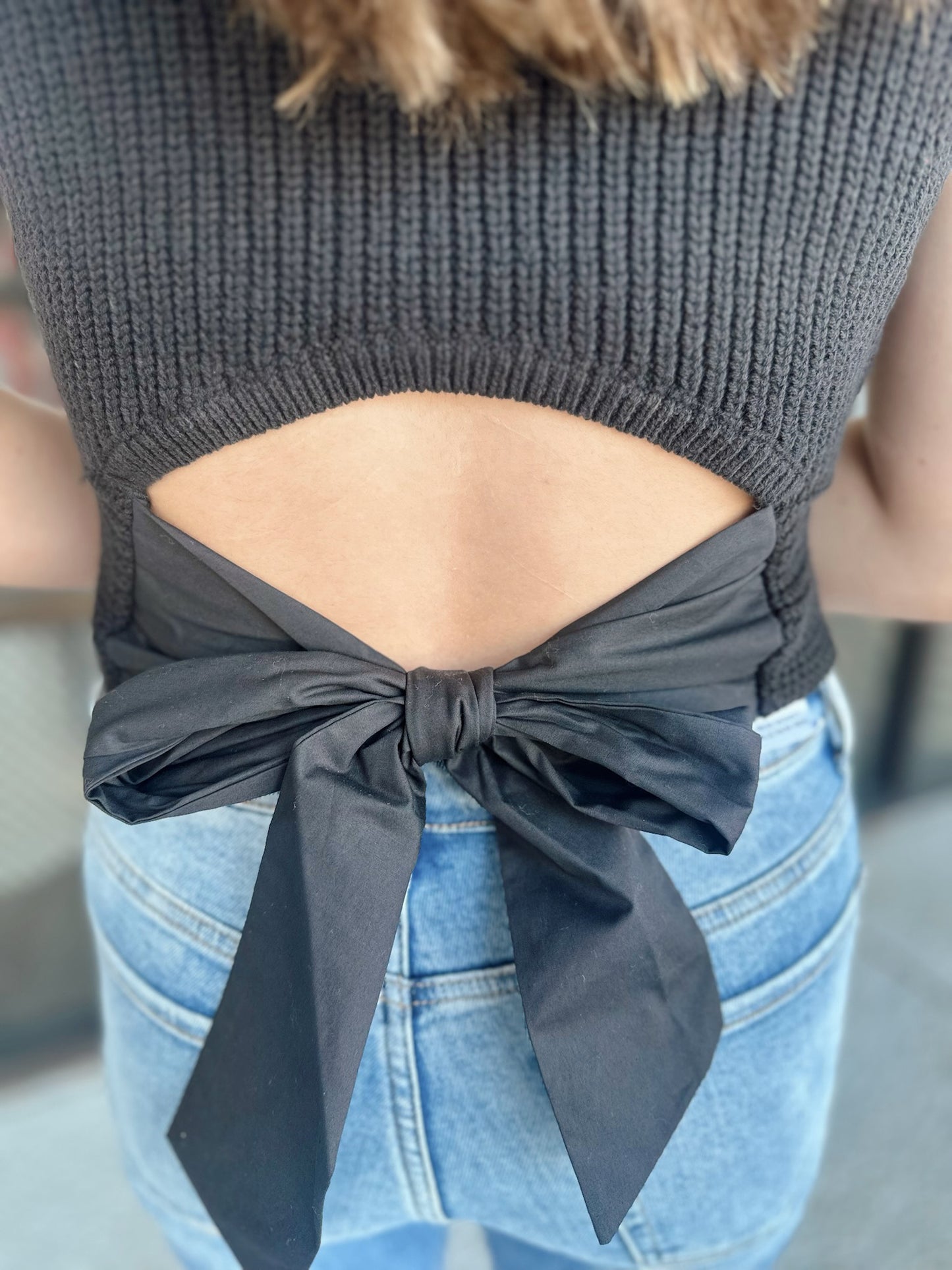 Back of the Line top - black