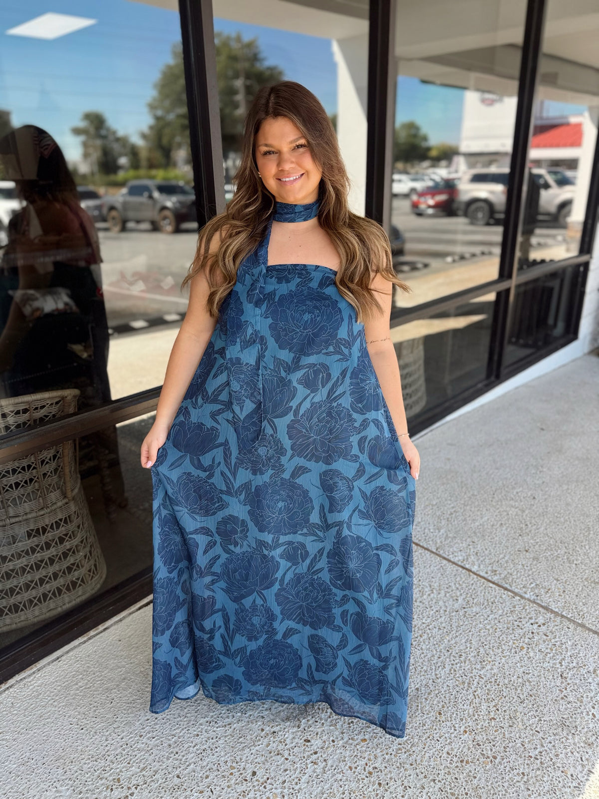 Floral Maxi - Navy