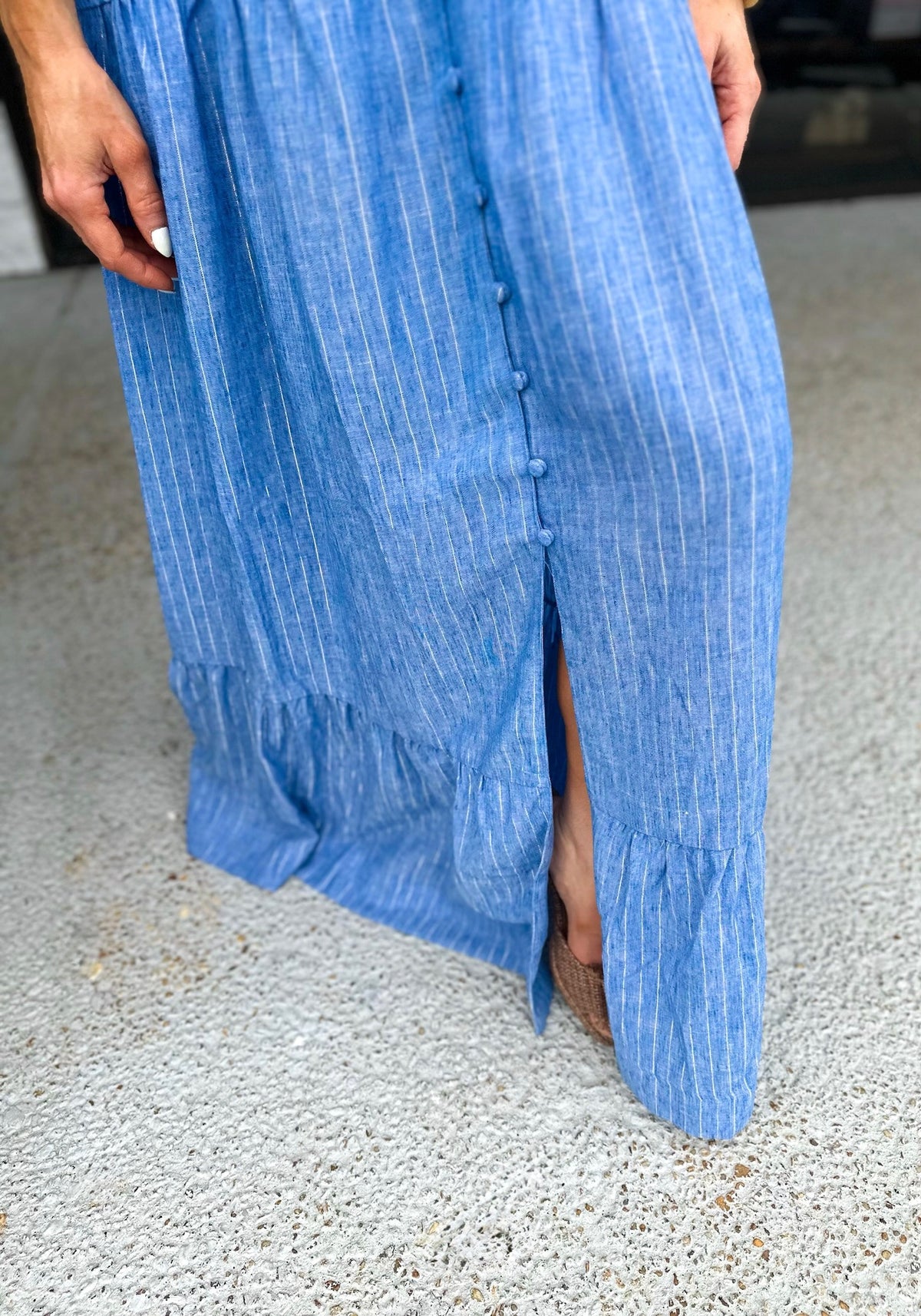 Ruffle Kiss Maxi - Chambray
