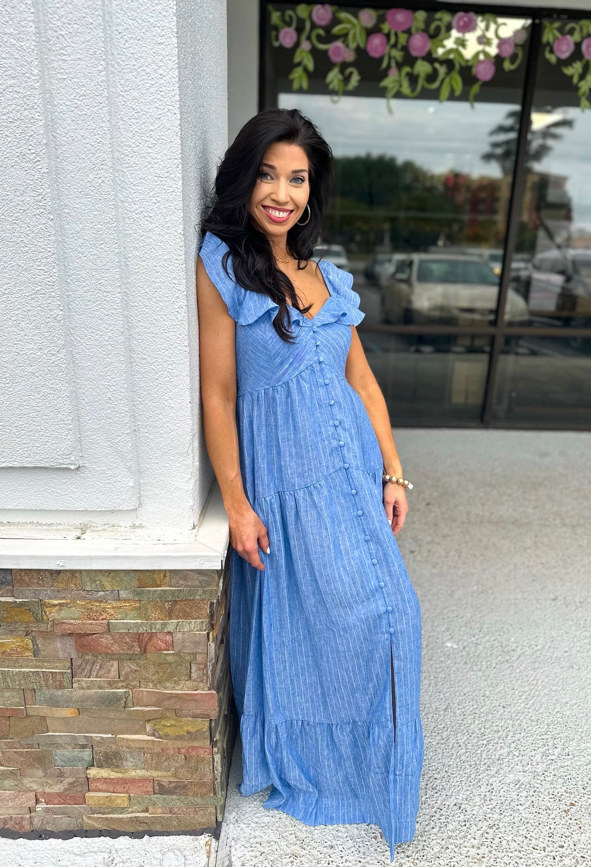 Ruffle Kiss Maxi - Chambray