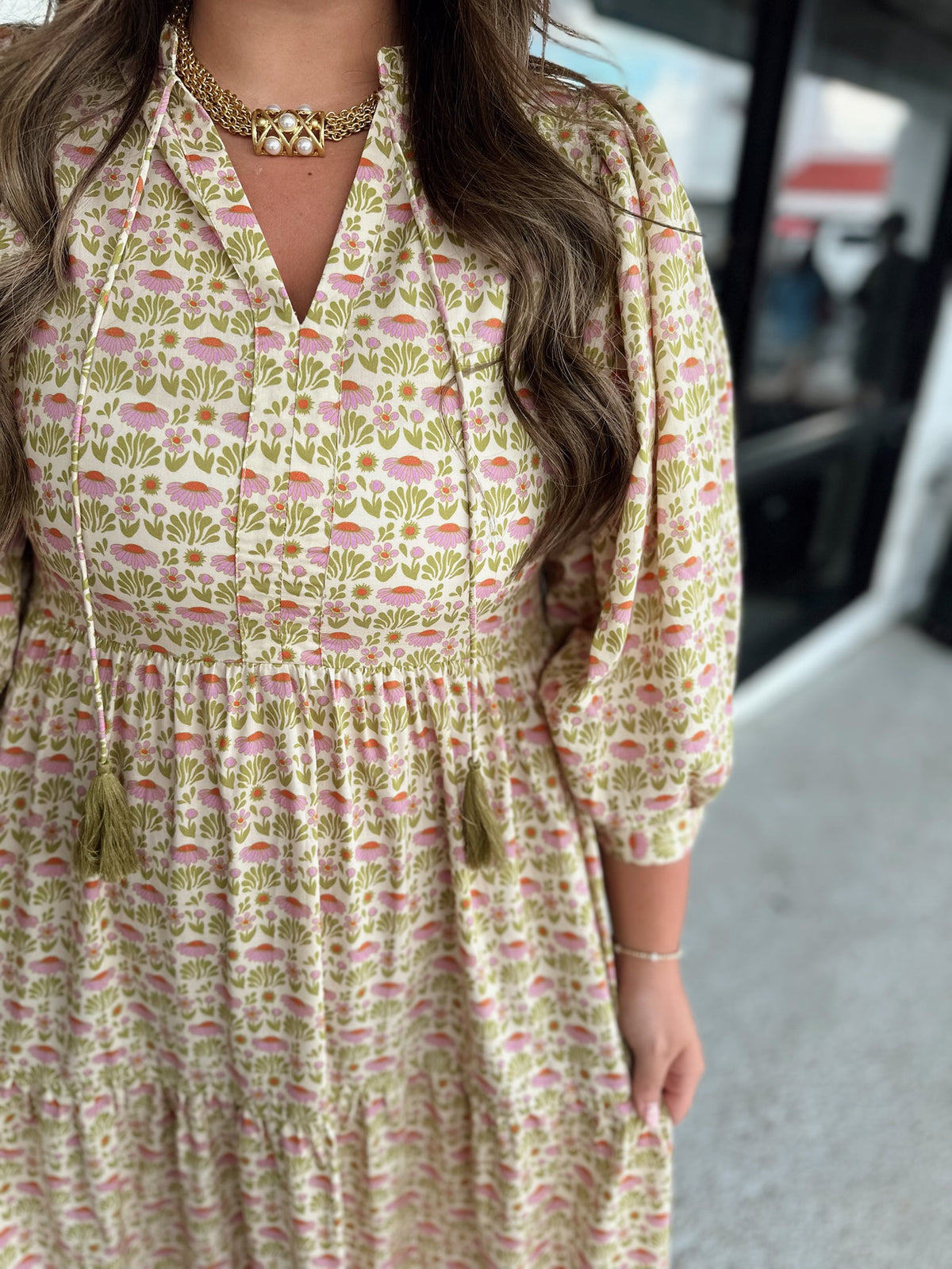 Follow Me Maxi Dress - lime/violet