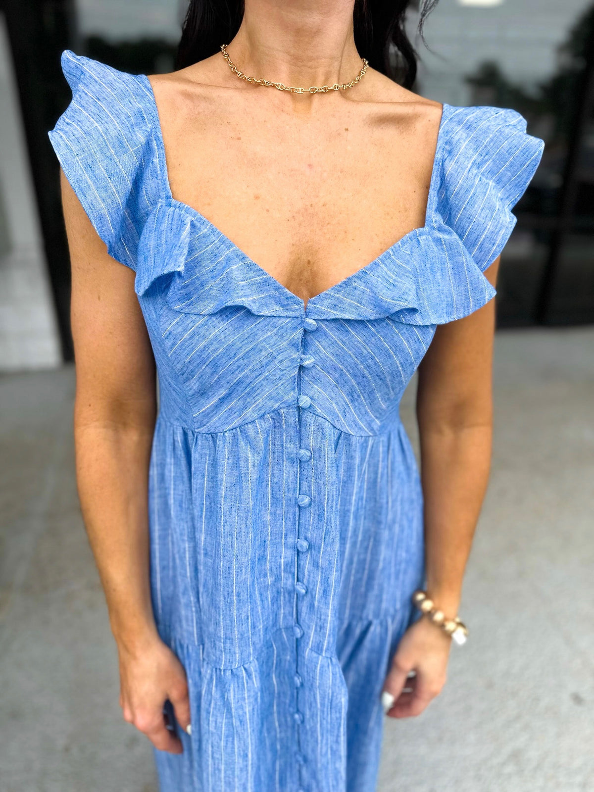 Ruffle Kiss Maxi - Chambray