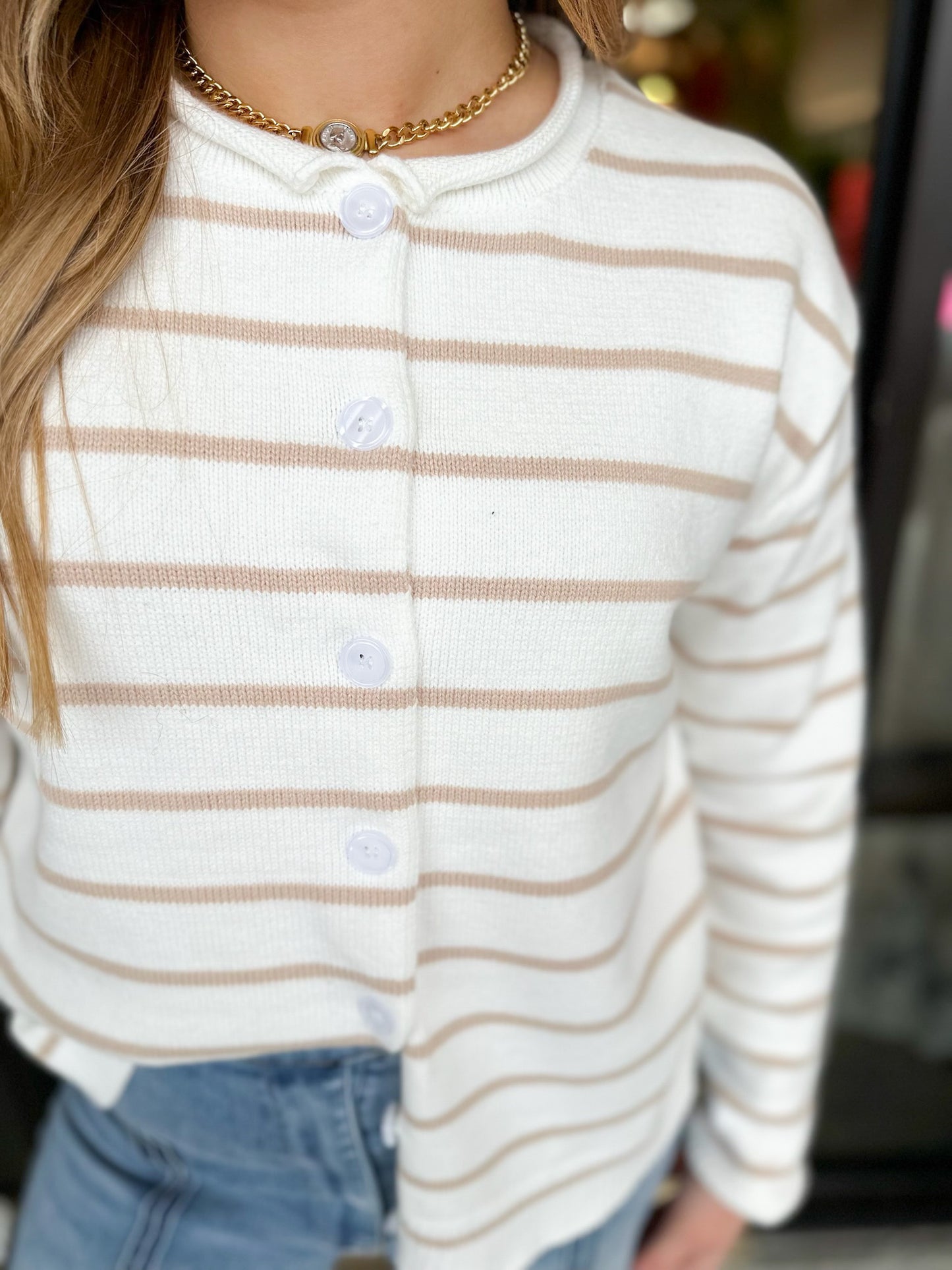 Cynthia Top - off white/taupe