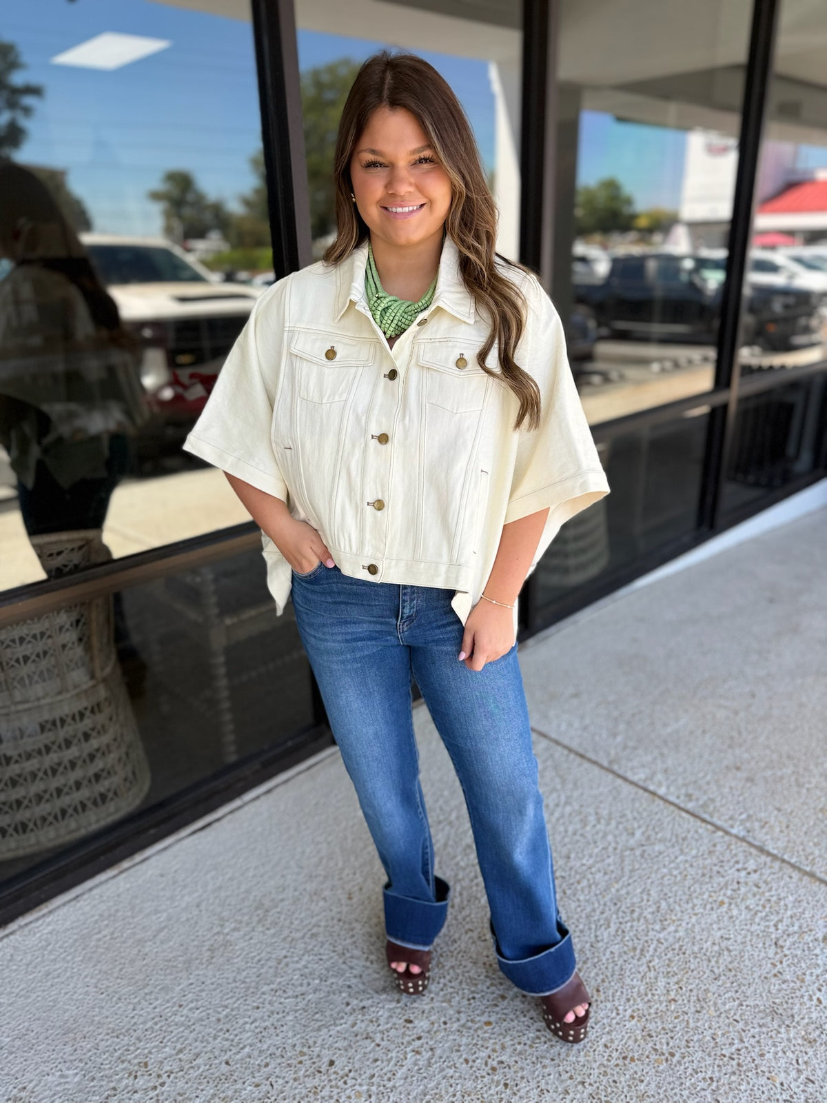 Kay Kay Denim Jacket- ecru