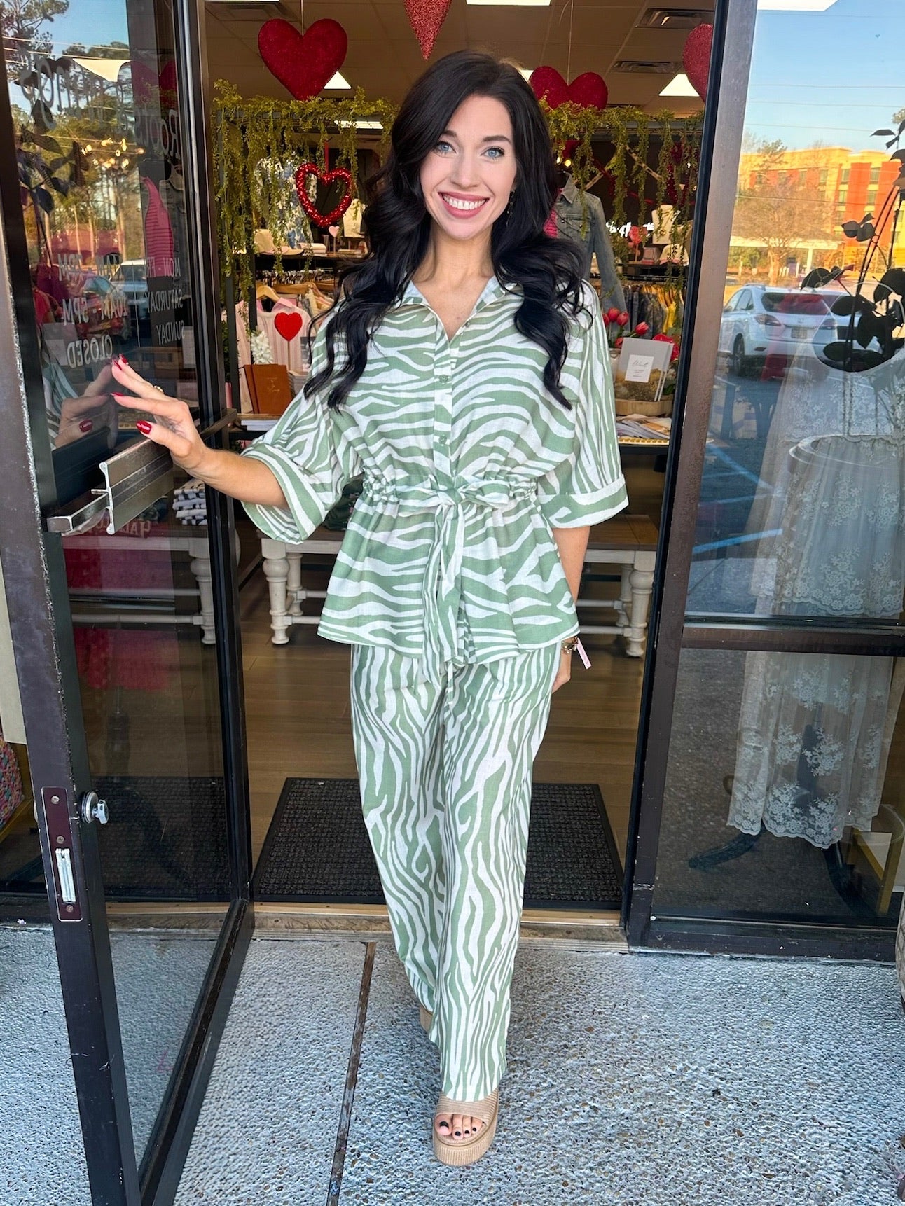 Seeing Stripes Pants - Sage