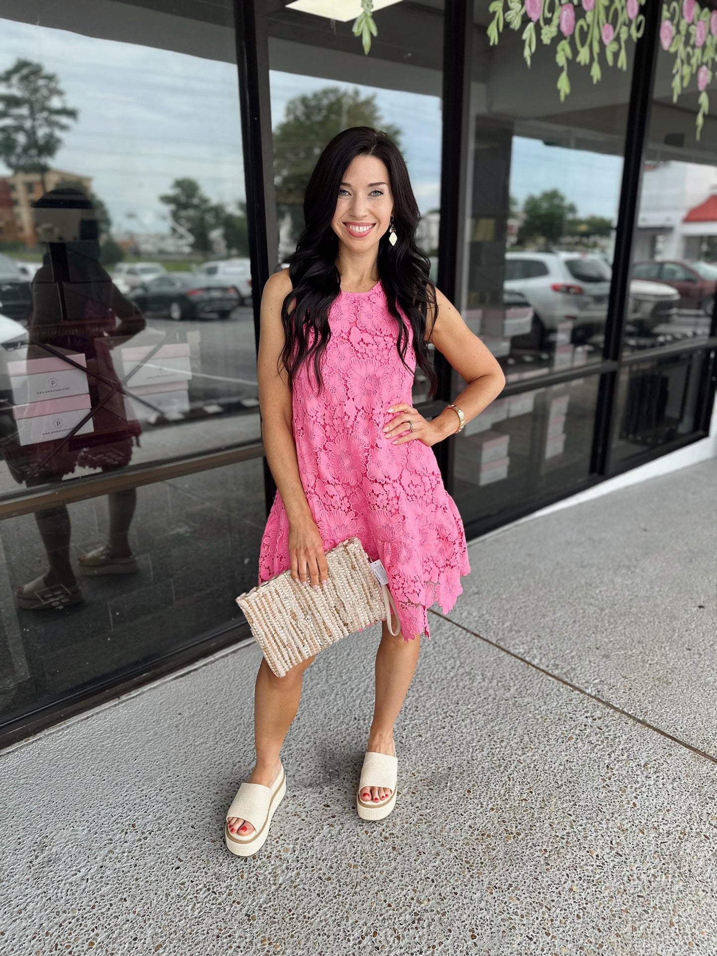 Lacey Bow Mini- hot pink