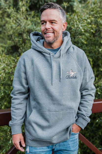 Fleece Hoodie - Ducks Flying In - Dark Heather Grey