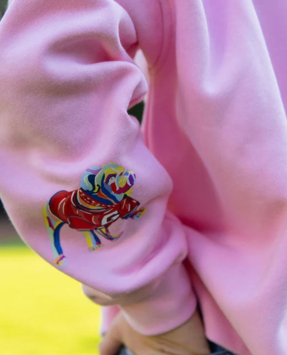 “Woof” Crewneck-Pink