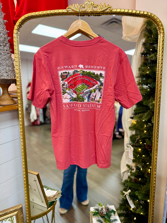 Sanford Stadium Tee-Washed Red